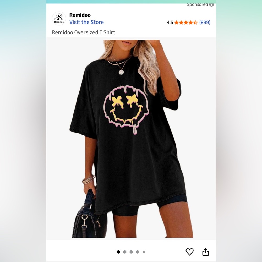 Mido Black Oversized crop with Graphic Design